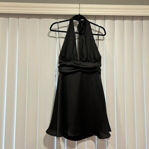 Elegant Black Halter Dress